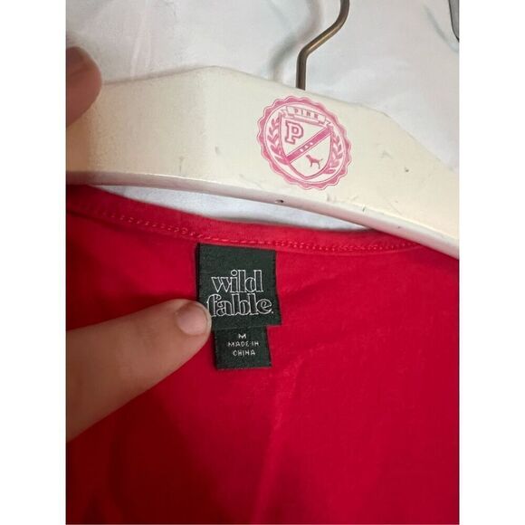 Wild Fable Red Long Sleeve Cropped Top Woman’s Size Medium - Picture 5 of 7